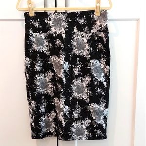 LuLaRoe Black Floral Skirt